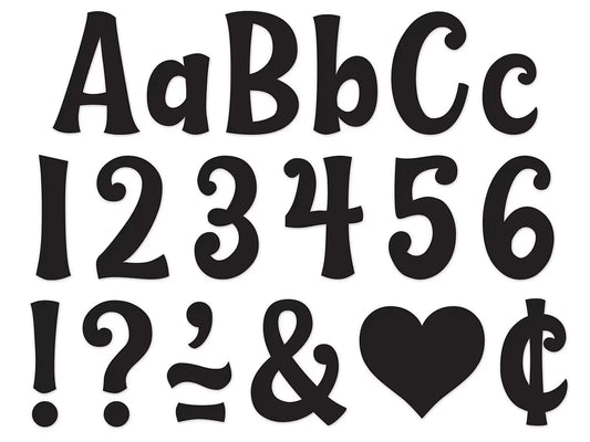 Wild Whimsy Black 4" Self-Adhesive Punch-Out Letters - US 3418