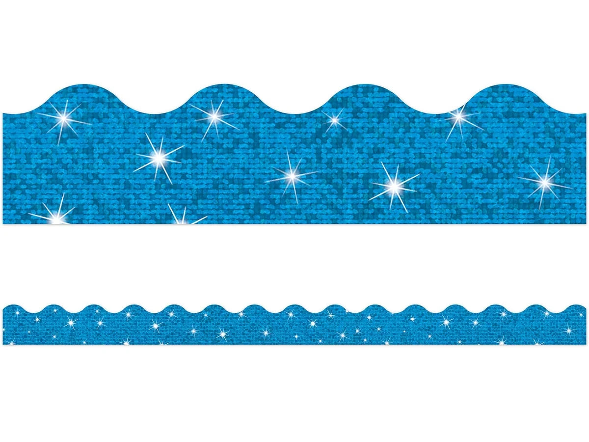 Blue Sparkle Scalloped Border - US 8008