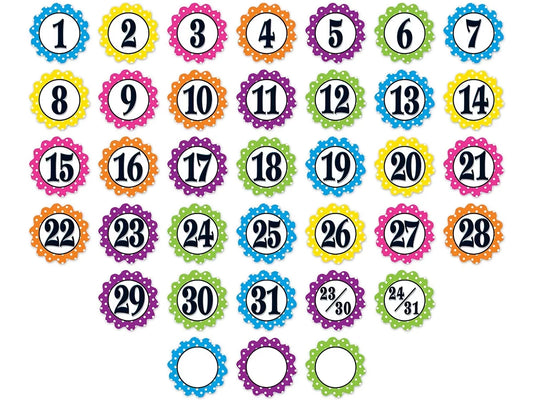 Polka Dot Calendar Mini Accents - US 6903