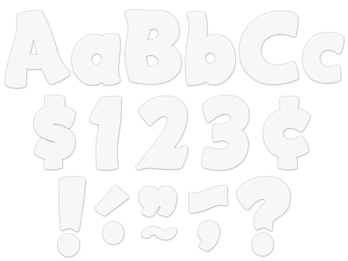 Wavy White 4" Punch-Out Letters - US 2444