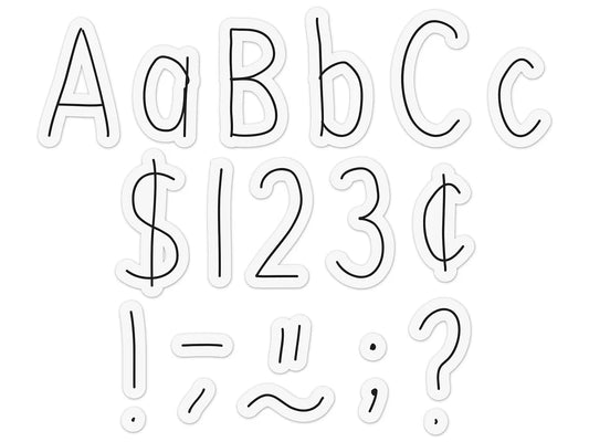 Black-On-White 4" Hand-Drawn Punch-Out Letters - US 2246