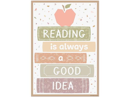 Terrazzo Tones Reading Is Always a Good Idea Poster - US 7305