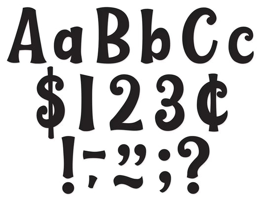 Whimsical Black 4" Punch-Out Letters - US 7917