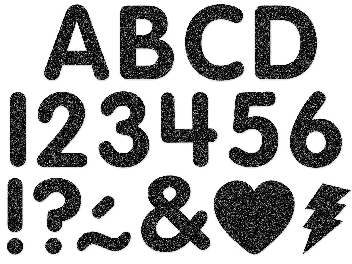 Glitzy Black 2" Punch-Out Letters - US 1961