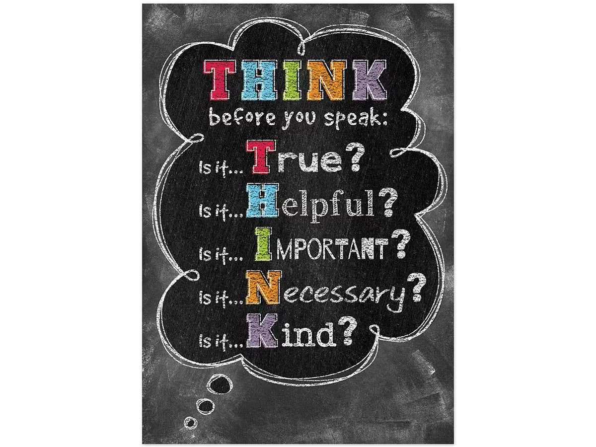 Chalk It Up! Think Before You Speak Poster - US 9002