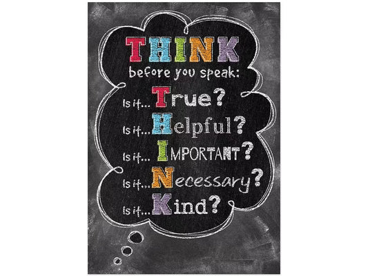 Chalk It Up! Think Before You Speak Poster - US 9002