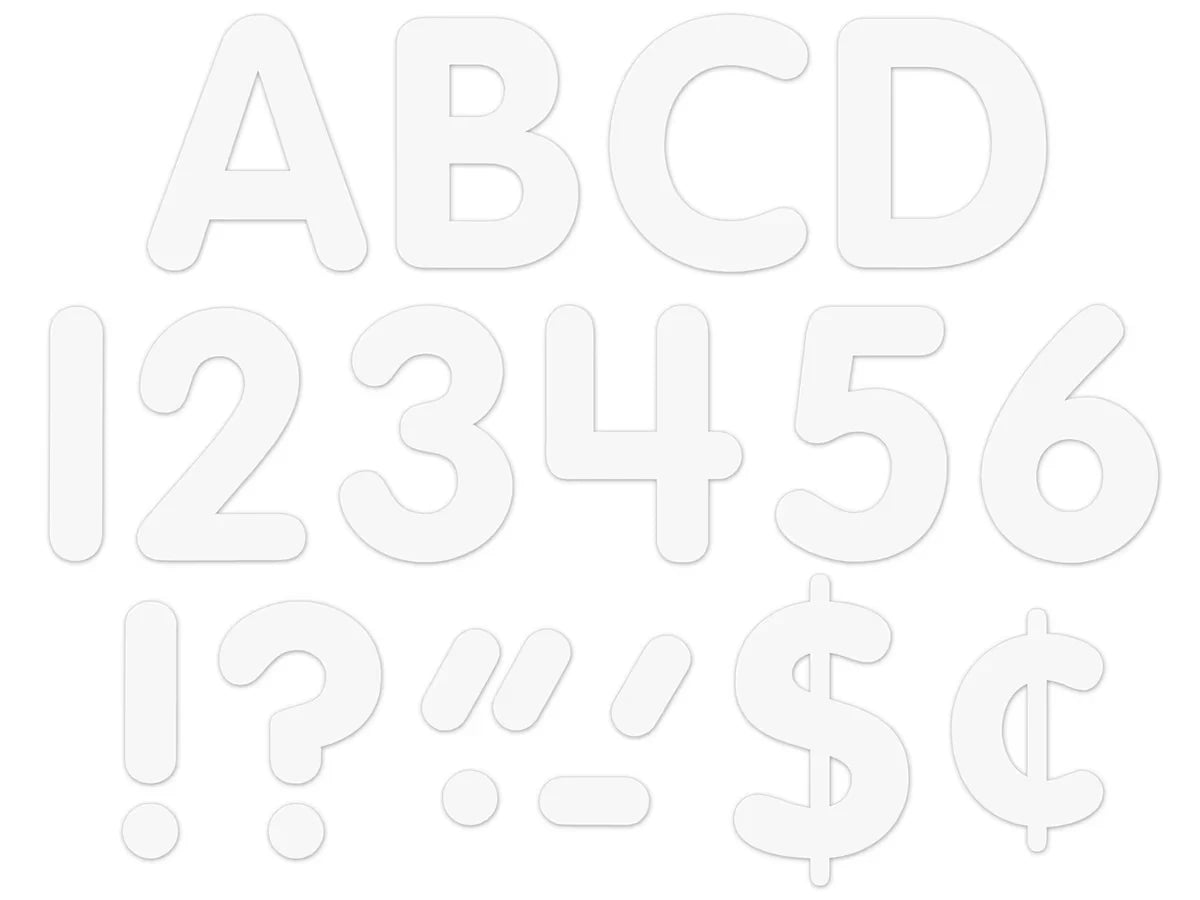 Classic White 4" Self-Adhesive Punch-Out Letters - US 7645