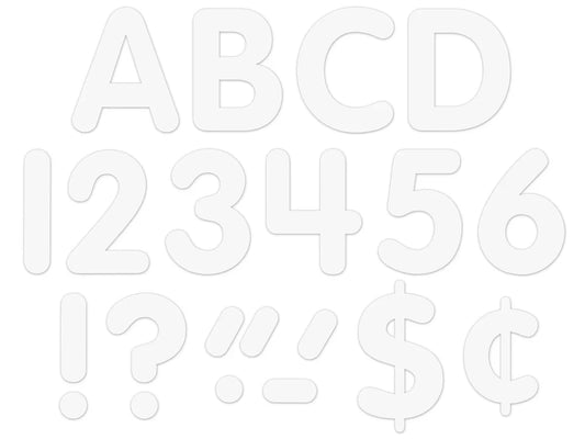 Classic White 4" Self-Adhesive Punch-Out Letters - US 7645