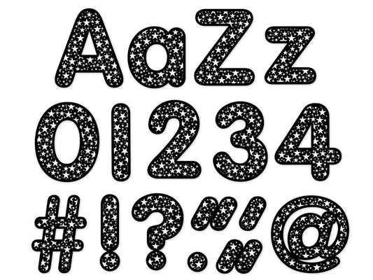 Stars on Black 4" Punch-Out Letters - US 8952