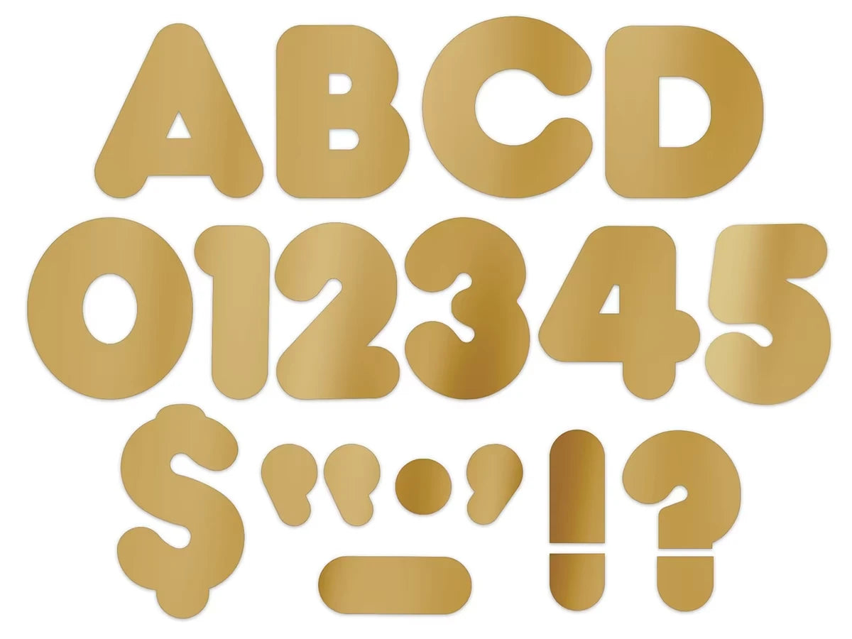 Gold Metallic 4" Punch-Out Letters - US 4632