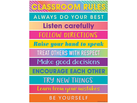 Colorful Vibes Classroom Rules Poster - US 4084