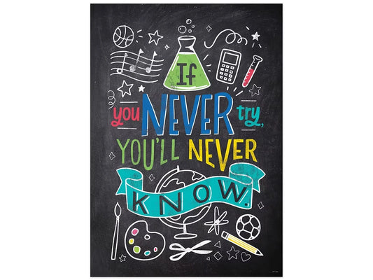 Chalk It Up! If You Never Try Poster - US 6280