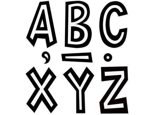 Black & White Fun Font 7" Punch-Out Letters - US 1140