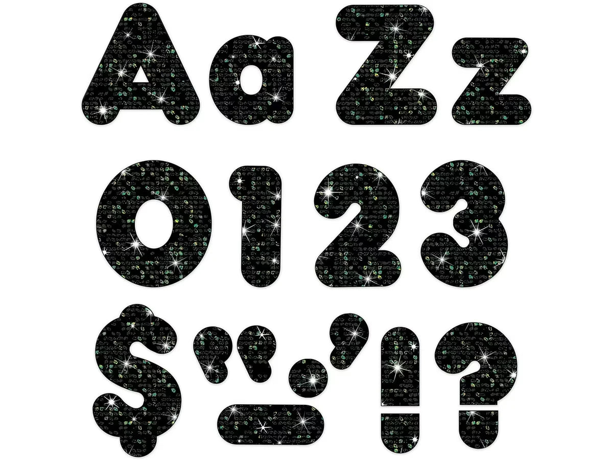 Black Sparkle 4" Punch-Out Letters - US 8379