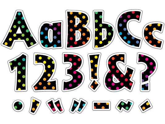 Rainbow Polka Dot 4" Punch-Out Letters - US 6815