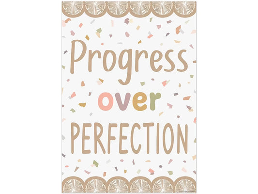 Terrazzo Tones Progress Over Perfection Poster - US 9107