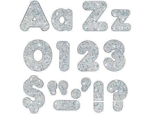 Silver Sparkle 4" Punch-Out Letters - US 8273