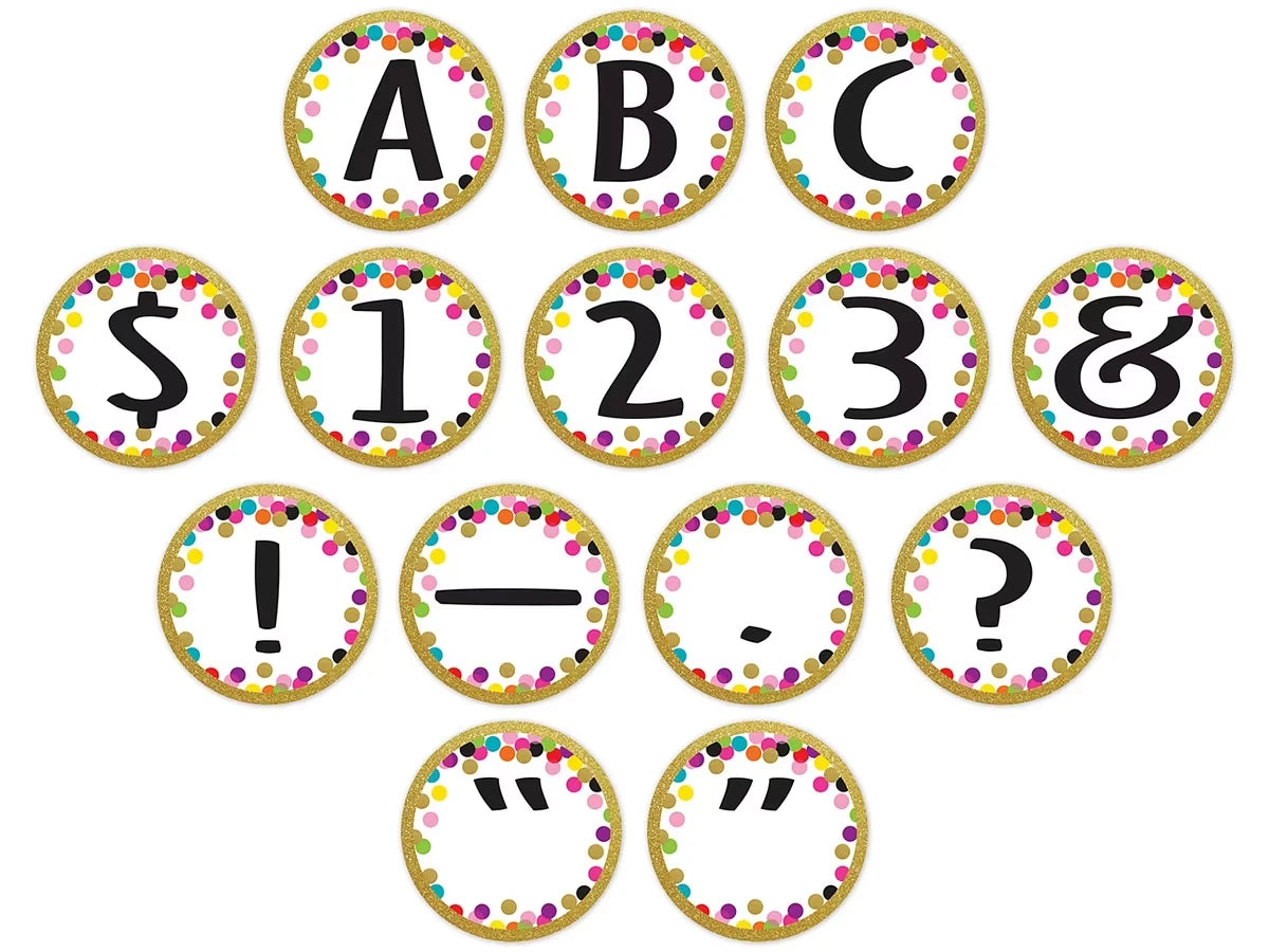 Confetti Circle 3 1/2" Punch-Out Letters - US 3202