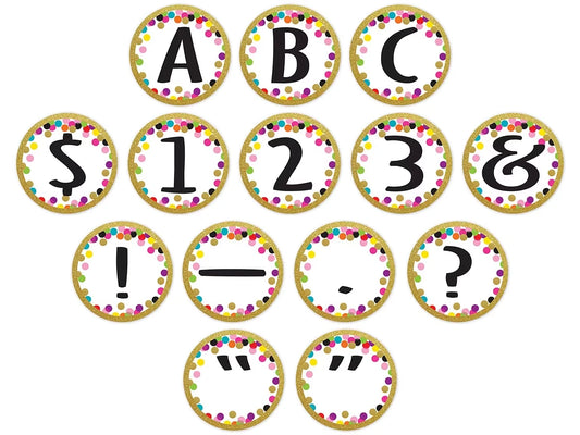Confetti Circle 3 1/2" Punch-Out Letters - US 3202