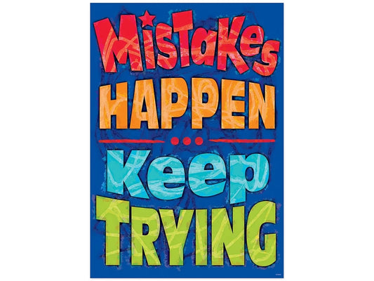 Mistakes Happen, Keep Trying Poster - US 8778