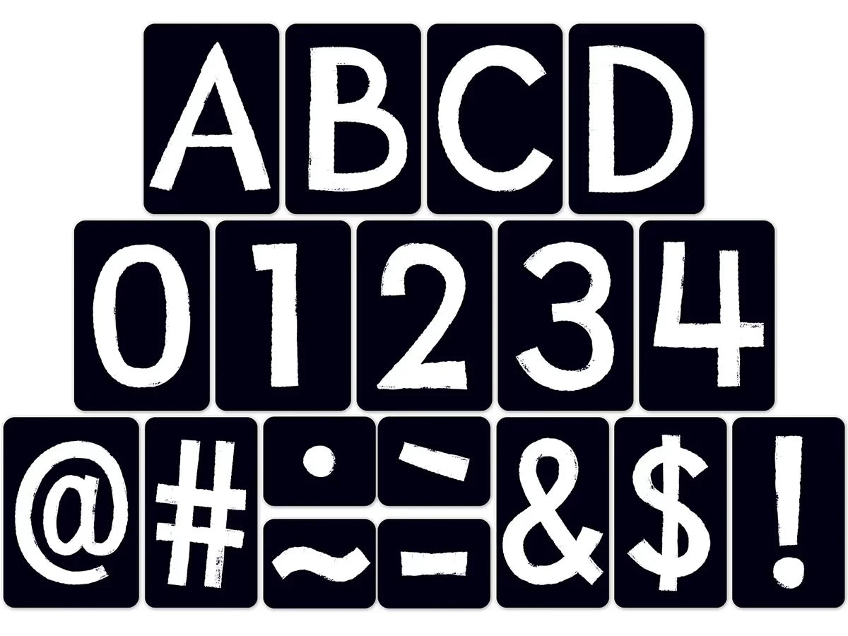 Black Tile 4" Punch-Out Letters - US 1004
