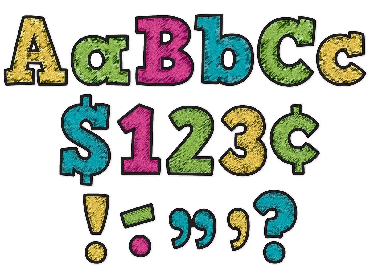 Chalkboard Brights 4" Punch-Out Letters - US 2286