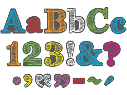 Rainbow Chalkboard 4" Punch-Out Letters - US 2238