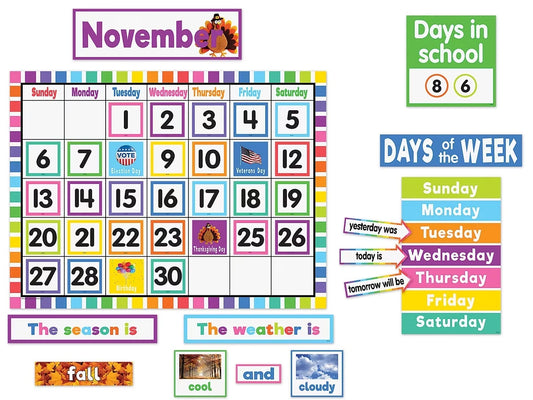 Colorful Calendar Bulletin Board Set - US 8470