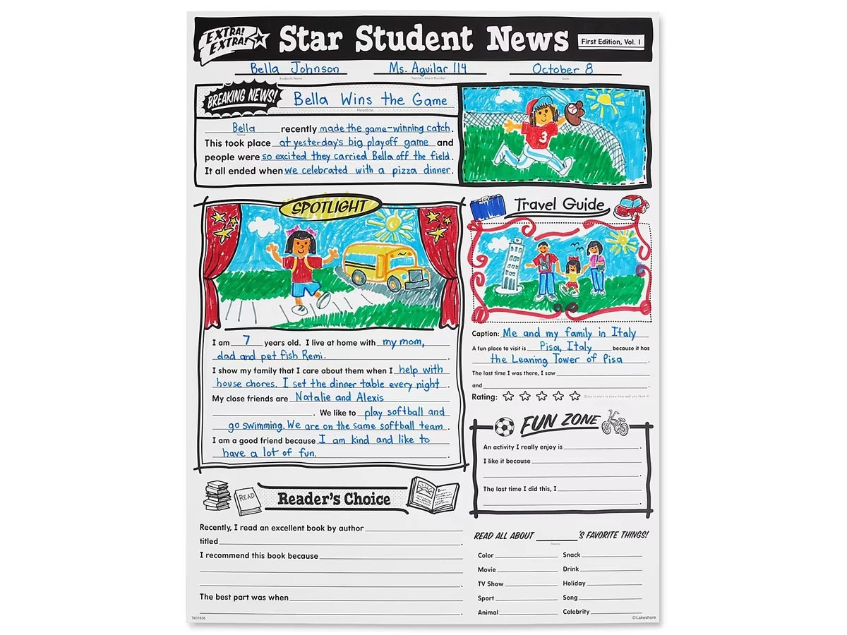 Star Student All About Me Posters - Set of 30 - US 4855