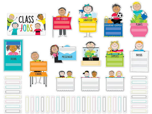 Stick Kids Classroom Jobs Bulletin Board Set - US 8781