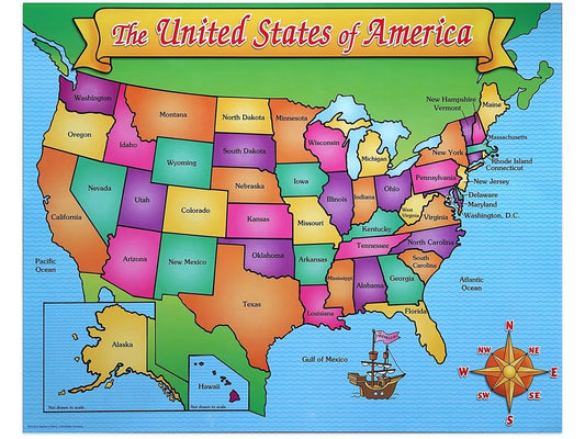 Friendly Write & Wipe U.S.A. Map Poster - US 7027