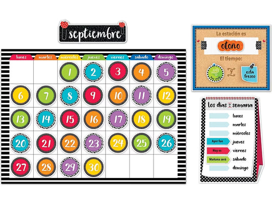 Bold & Bright Spanish Calendar Bulletin Board Set - US 1179