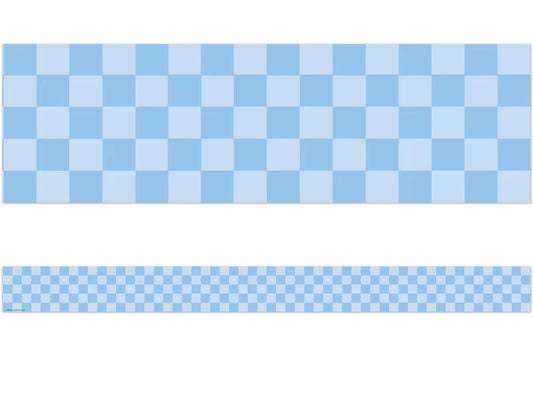 Cool for School Blue Checkered Border - US 7330