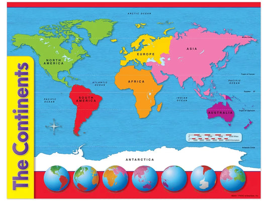 The Continents World Map Poster - US 6417