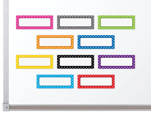 Polka Dot Magnetic Write & Wipe Labels - US 7865
