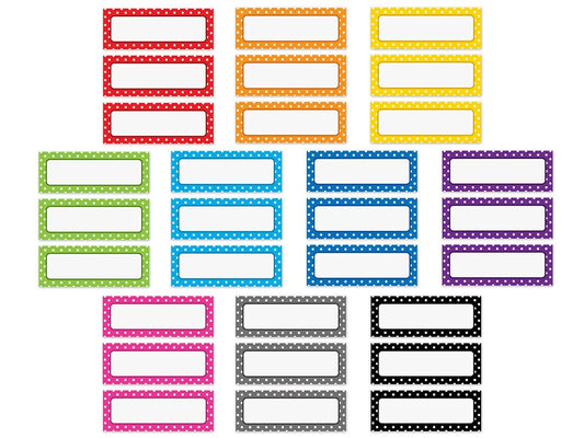 Polka Dot Magnetic Write & Wipe Labels - US 7865