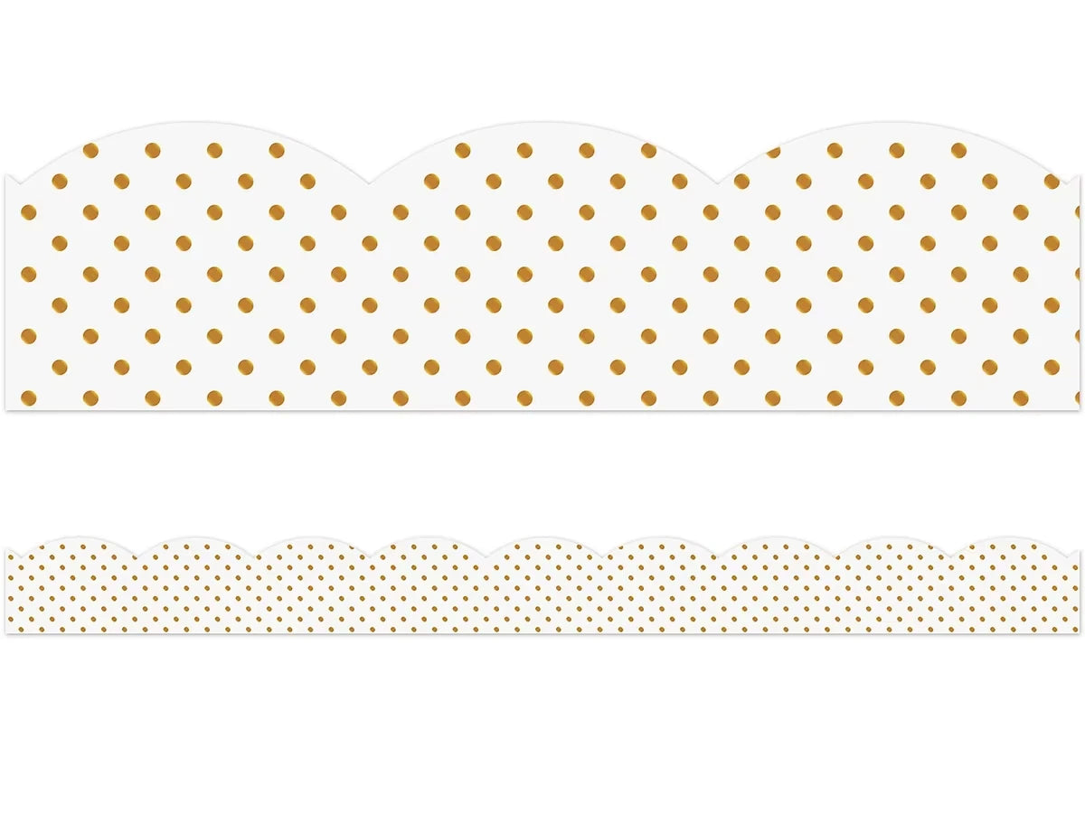 Simply Boho Gold Polka Dot Scalloped Border - US 2856