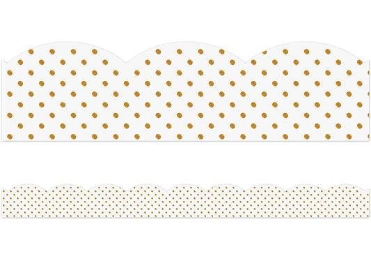 Simply Boho Gold Polka Dot Scalloped Border - US 2856