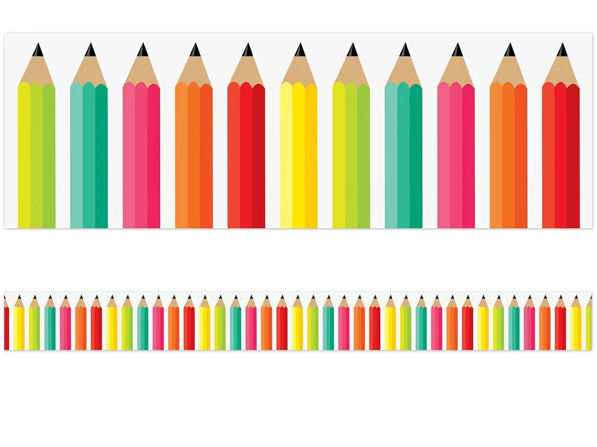 Black, White & Stylish Brights Pencil Border - US 9241