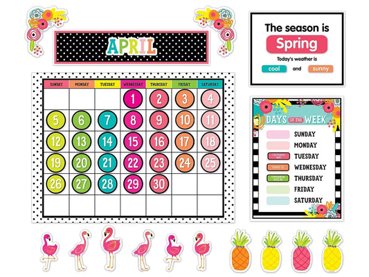 Simply Stylish Tropical Calendar Bulletin Board Set - US 9408