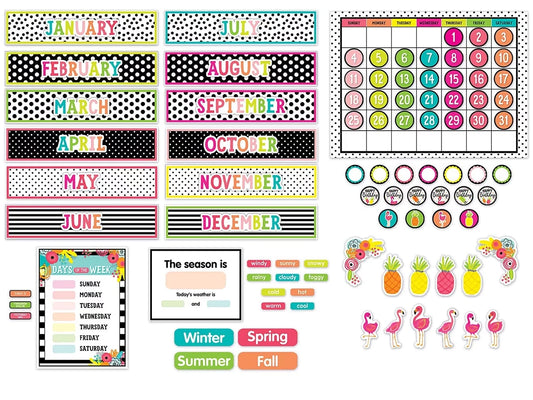 Simply Stylish Tropical Calendar Bulletin Board Set - US 9408