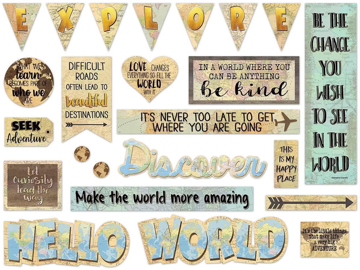 Travel the Map! Motivational Bulletin Board Set - US 5138