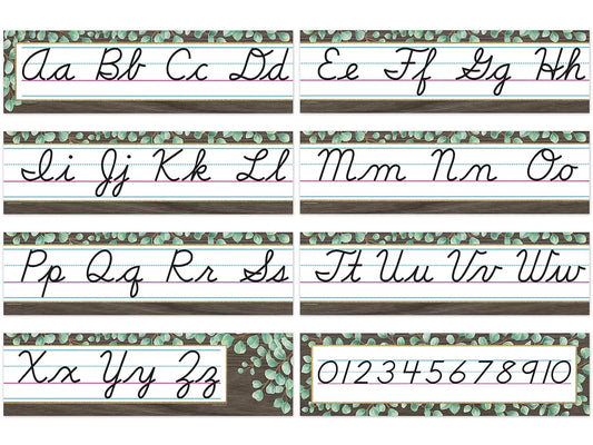 Eucalyptus Cursive Bulletin Board Set - US 6053