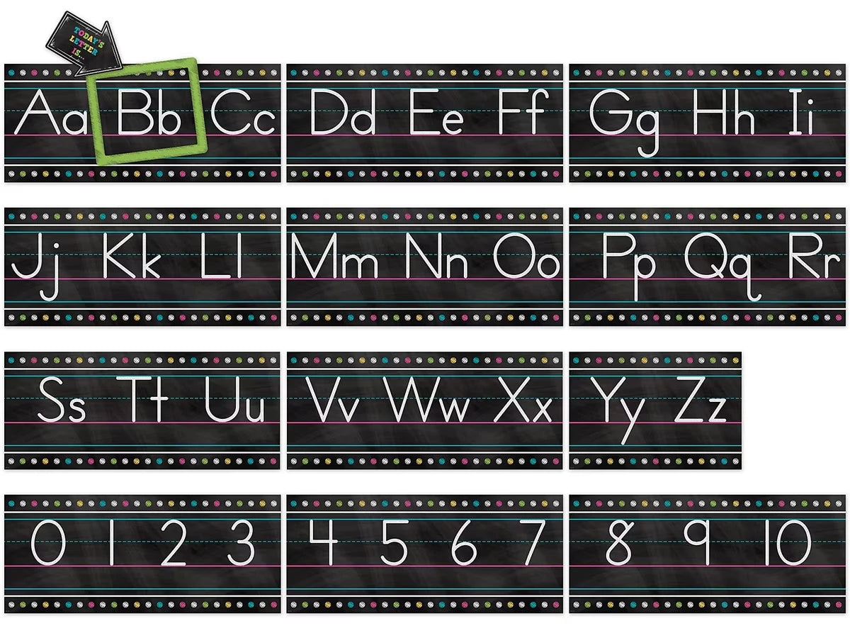 Chalkboard Brights Traditional Manuscript Bulletin Board Set - US 4415