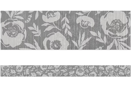 Classroom Cottage Gray Floral Border - US 4306