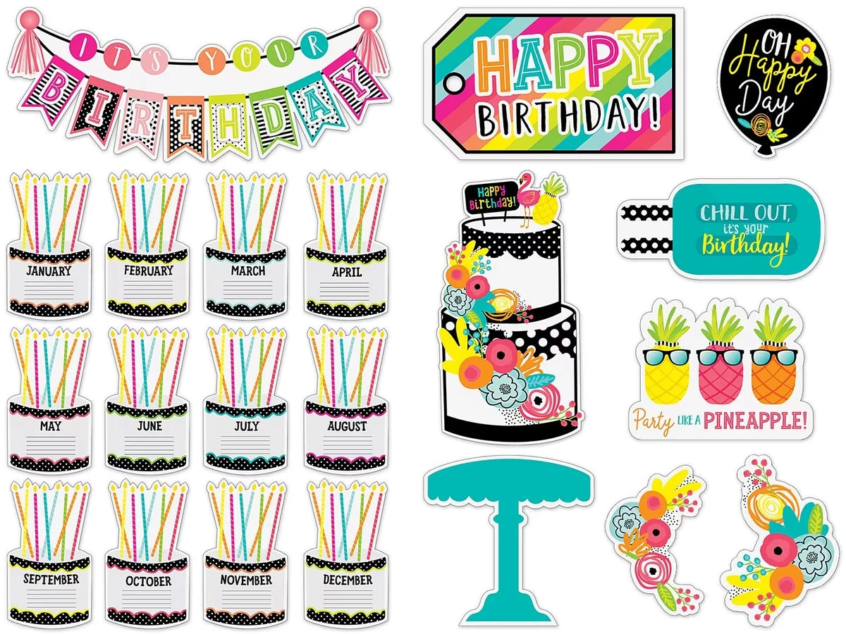 Simply Stylish Tropical Birthday Bulletin Board Set - US 5665