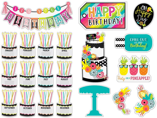 Simply Stylish Tropical Birthday Bulletin Board Set - US 5665