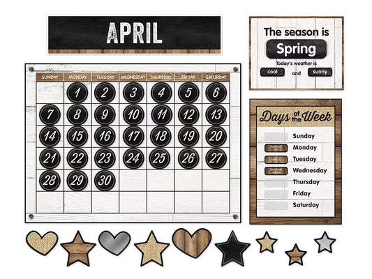 Industrial Chic Calendar Bulletin Board Set - US 9183