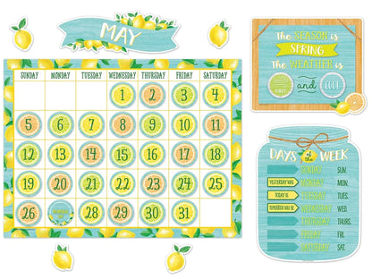 Lemon Zest Calendar Bulletin Board Set - US 7643