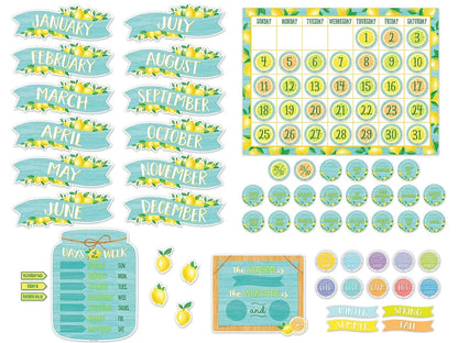 Lemon Zest Calendar Bulletin Board Set - US 7643